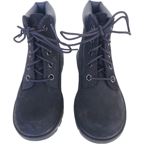 Timberland Premium Leather Cold Weather Combat Boots Black Kids Size 10 - Picture 2 of 6